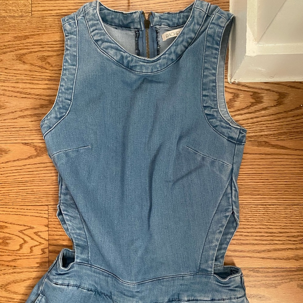 RACHEL Rachel Roy Denim Jumpsuit With Cutout Deatil